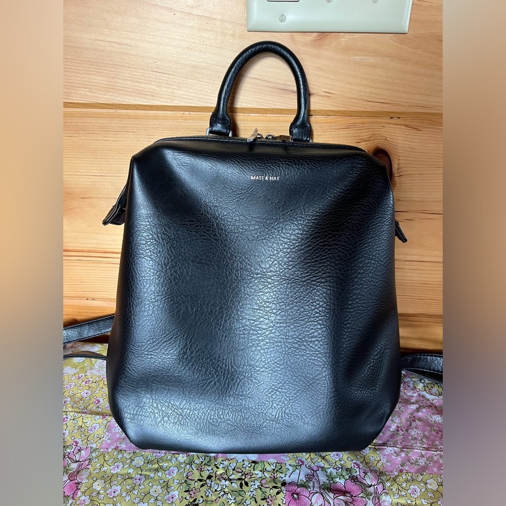 Matt & Nat Vignelli Black Vegan Leather Backpack